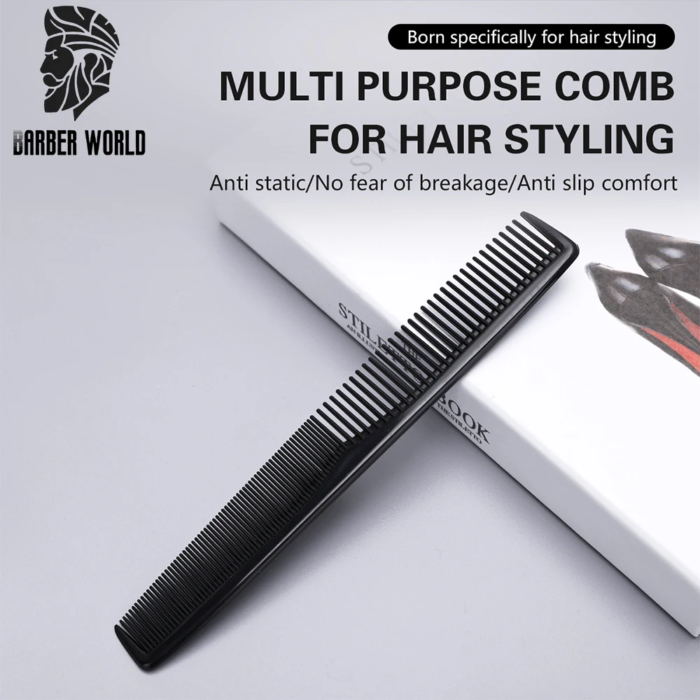 New Black Tangled Hair Cutting Comb Heat Resistant Hair Cutting Tool Hairdressing Hair Stylist Salon Carbon Antistatic Combs