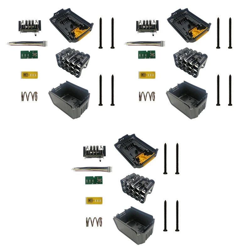 

3X DCB200 15X18650 литий-ионный аккумулятор, пластиковый стандартный корпус для Dewalt 18V 20V DCB203 DCB204