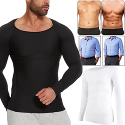 Undershirt Belly Flat Shapewear Compression Shirts for Men Long Sleeve Slimming Tummy Control Waist Trainer Body-Shaper