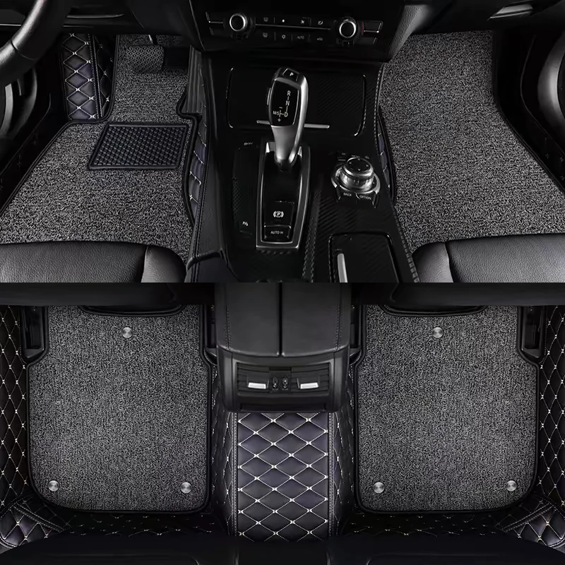 Custom Double Layered Car floor Mats Fit For VW T-Cross 2019 2020 2021 2022 2023 2024 2025 2026 2027 2028 Auto Foot Carpet