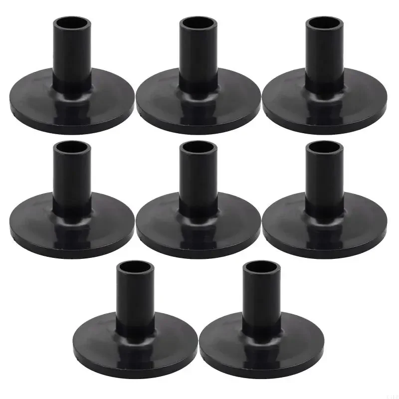 C1FE  8 Pieces/set Plastic Long Cymbal Sleeves with Flange Base for Drum Set Percussion Instrument Parts Accessories Black