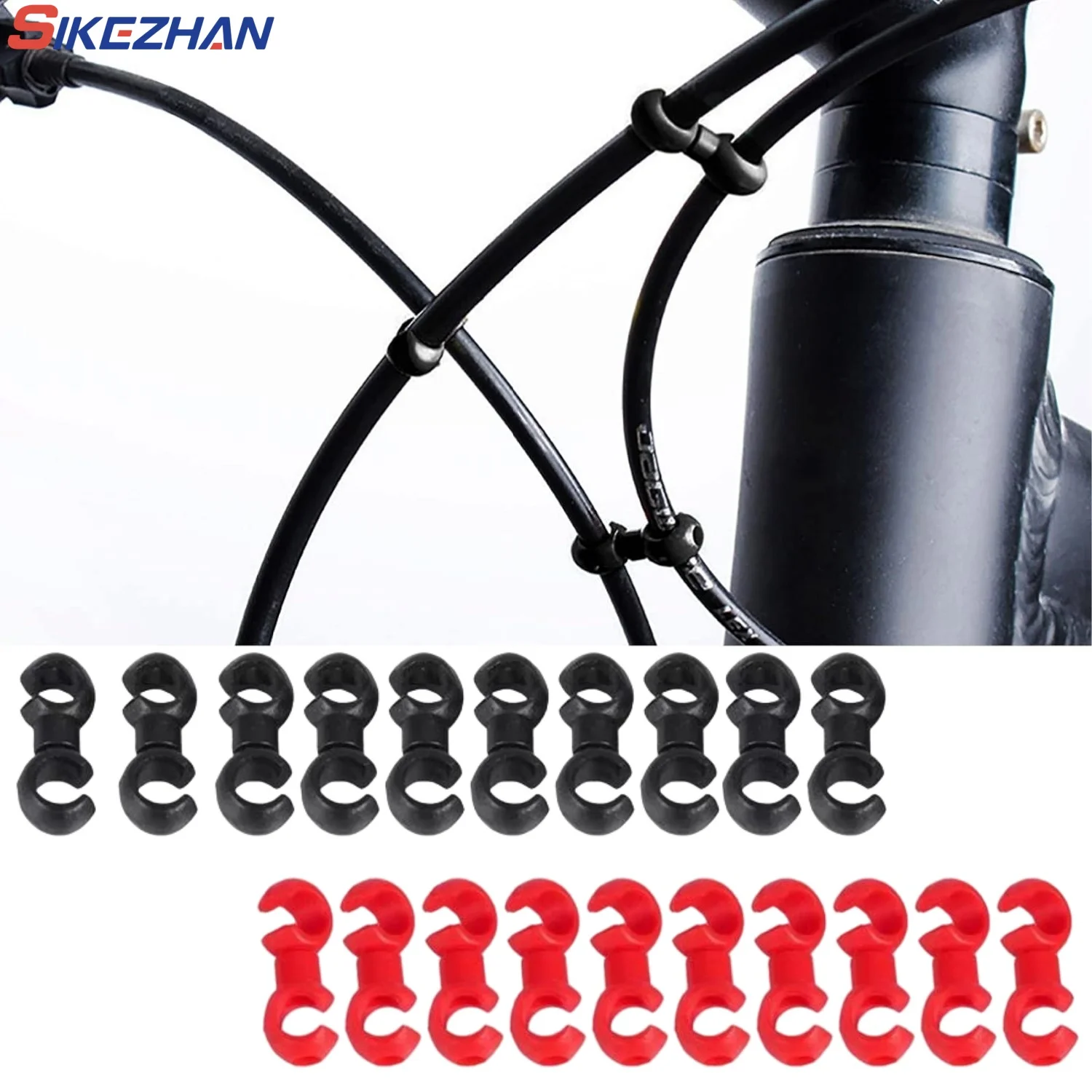 10pcs/set Bike Cross Line Clips Mountain Road Bicycle Brake Gear Cable S Style Clips Cycling Replacement Parts
