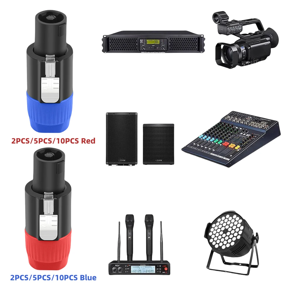 Adaptador de audio de 4 conductores con conector XLR de audio profesional Twist Lock para Speakon NL4FC NL4FX NLT4X