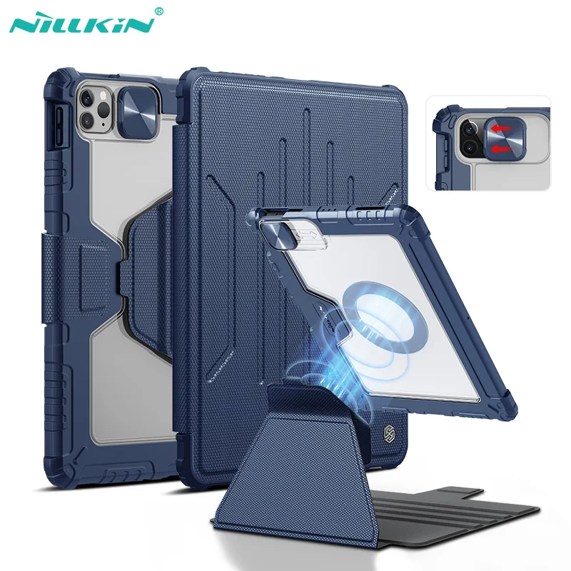 Voor Ipad Air 13 2024 Ipad Case Nillkin Bumper Snapsafe Case Voor Ipad Pro 11 Magnetische Cover Met Pen Slot Voor Ipad 9e Generatie