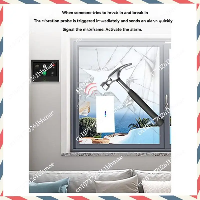 -A21Z 5Pcs 433Mhz Wireless Vibration Glass Break Detector Adjustable Sensitivity Compatible With Alarm Systems