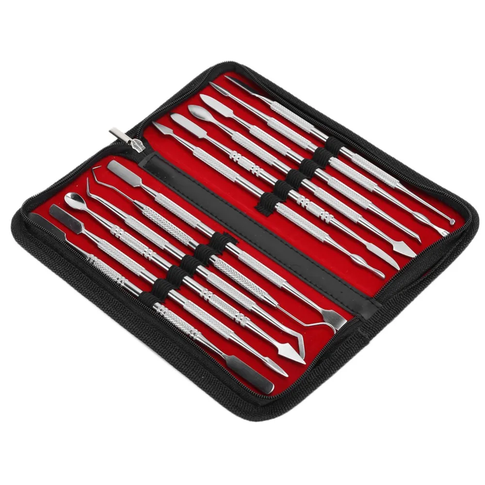 12 Pcs Professional Stainless Steel Wax Carvers Set 12 Pieces Clay Carving Tool Sculpting Tools Clay Sculpting