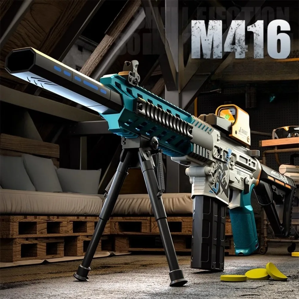 P90/M416 Zachte Flyer Bullet Toy Gun Kan worden ontslagen Volautomatische aanvalsgeweer Pistool Model Kerst Verjaardagscadeau voor kinderen