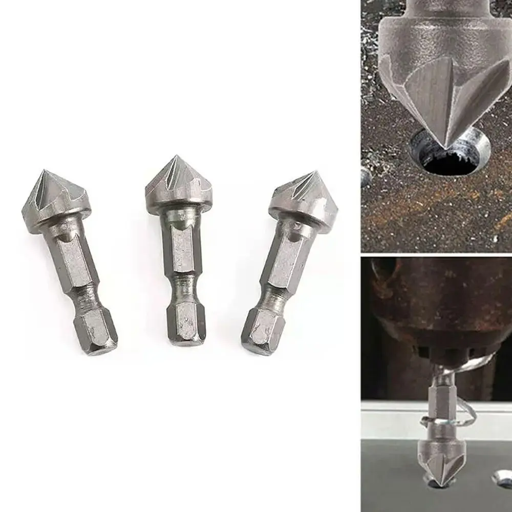 

3 pcs Wear Resistant Countersink Bit Rustproof Hexagonal Shank Screws Extractor Sturdy Hole Opener Drill Bit Essential Gadgets