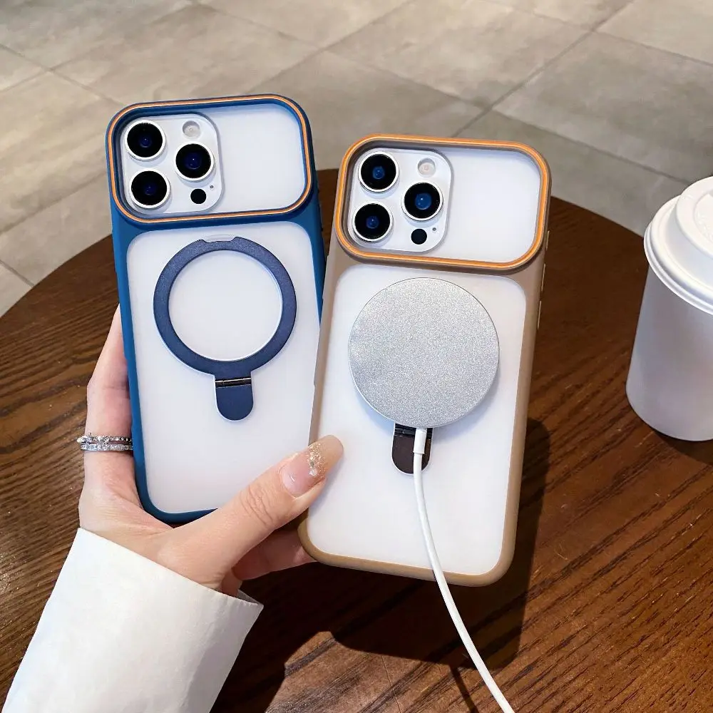 

Solid Color Matte Phone Case for iPhone Air 17 16 15 14 Plus 13 12 Pro Max with Support Magnetic Charging