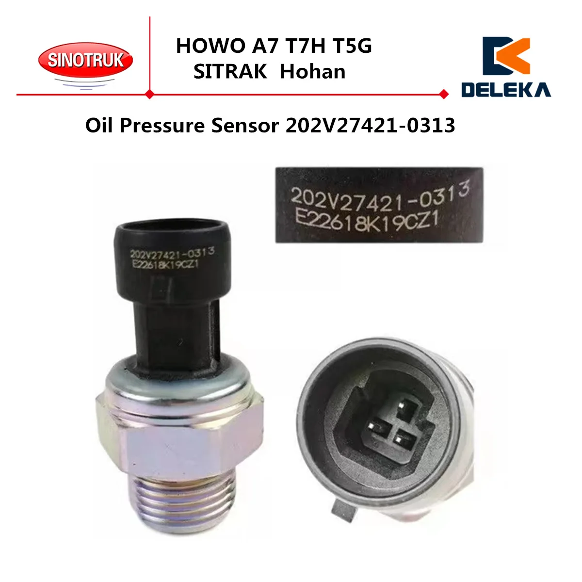 Oil Pressure Sensor 202V27421-0313 Used For CNHTC SINOTRUK HOWO A7 T7H T5G SITRAK  Hohan Man Engine Sensor Plug