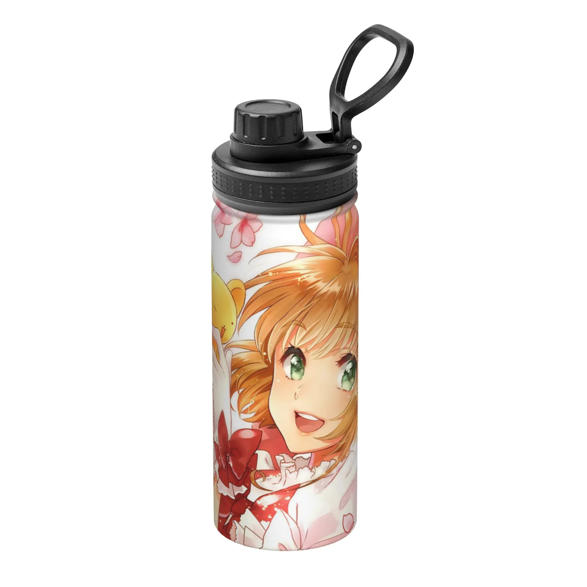 Cardcaptor Sakura Anime 18OZ Sports Insulated Kettle  Coffee Cups Stainless Steel Office Home Mugs Water Bottle