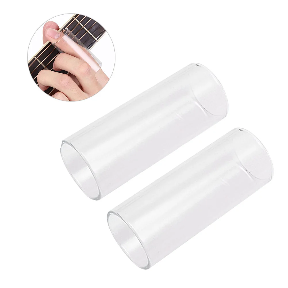 

2Pcs Glass Guitar Slide Medium Bottleneck Premium Heat Treated Annealed Accentuates Middle Harmonics Professional Players Lovers