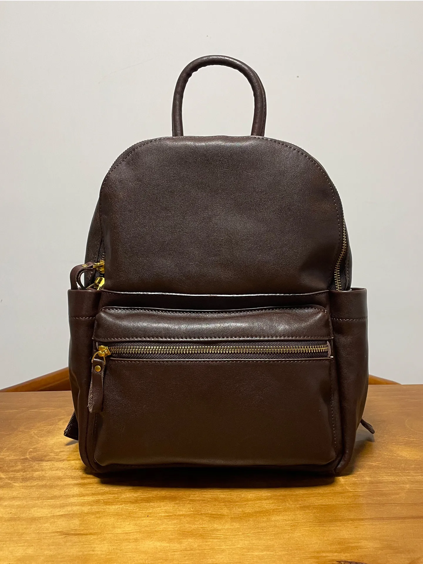 

Leather 2026 vegetable tanned first layer cowhide casual large capacity backpack