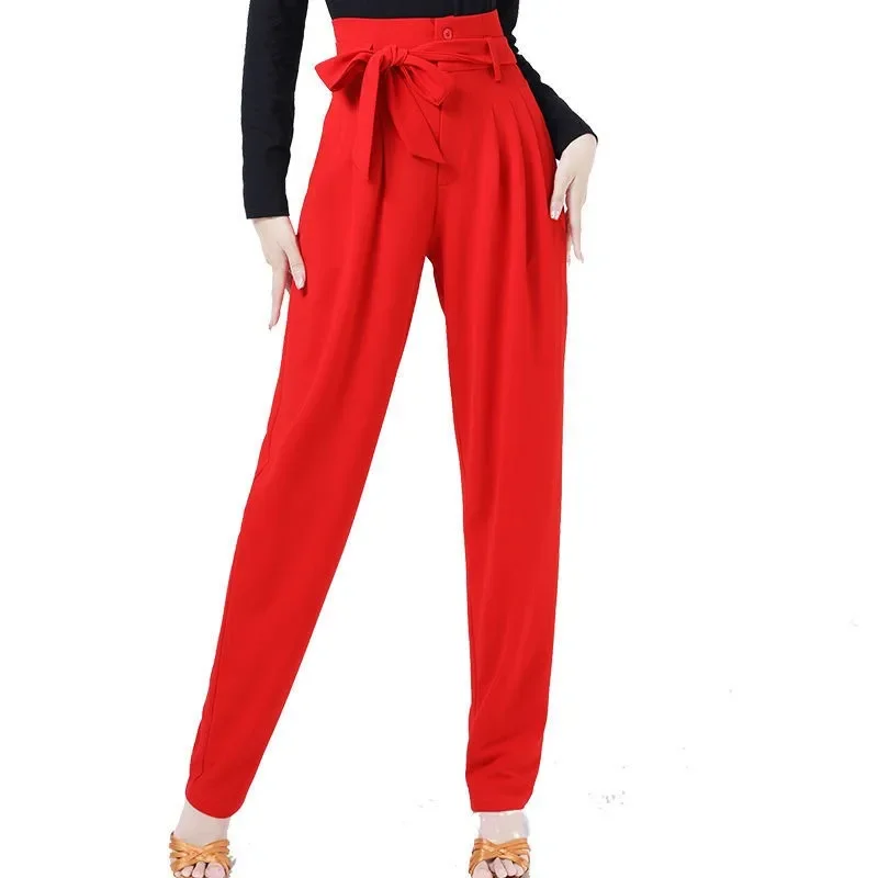 Latin Dance Pants Dance Suit Women New Bottom High Waist Women's Black Performance Line Costume Dance wear Bottoms Modern Use