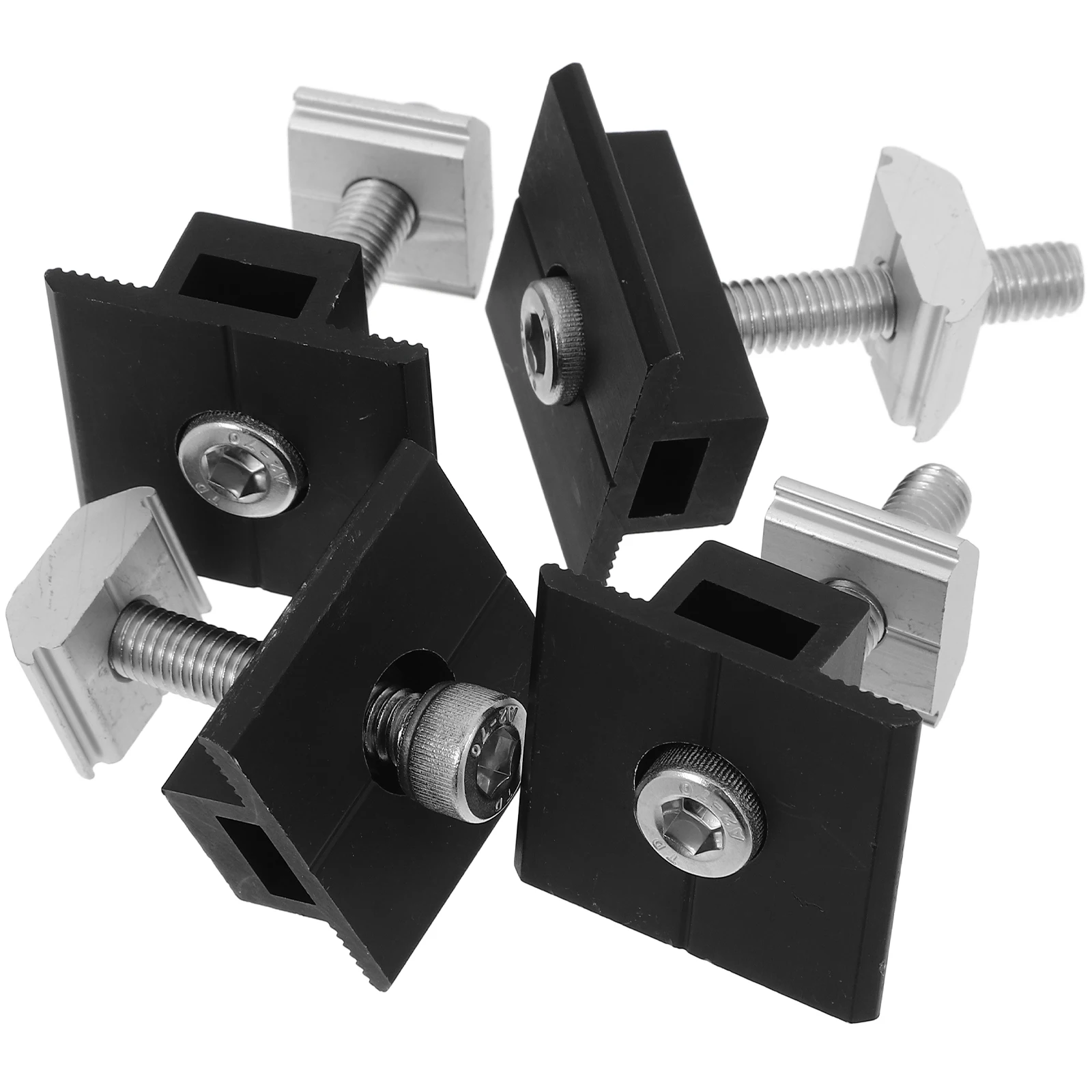 

4 Pcs Photovoltaic Press Blocks Aluminum Alloy Solar Panel Mount Mid Clamps For RV Installation With Bolts