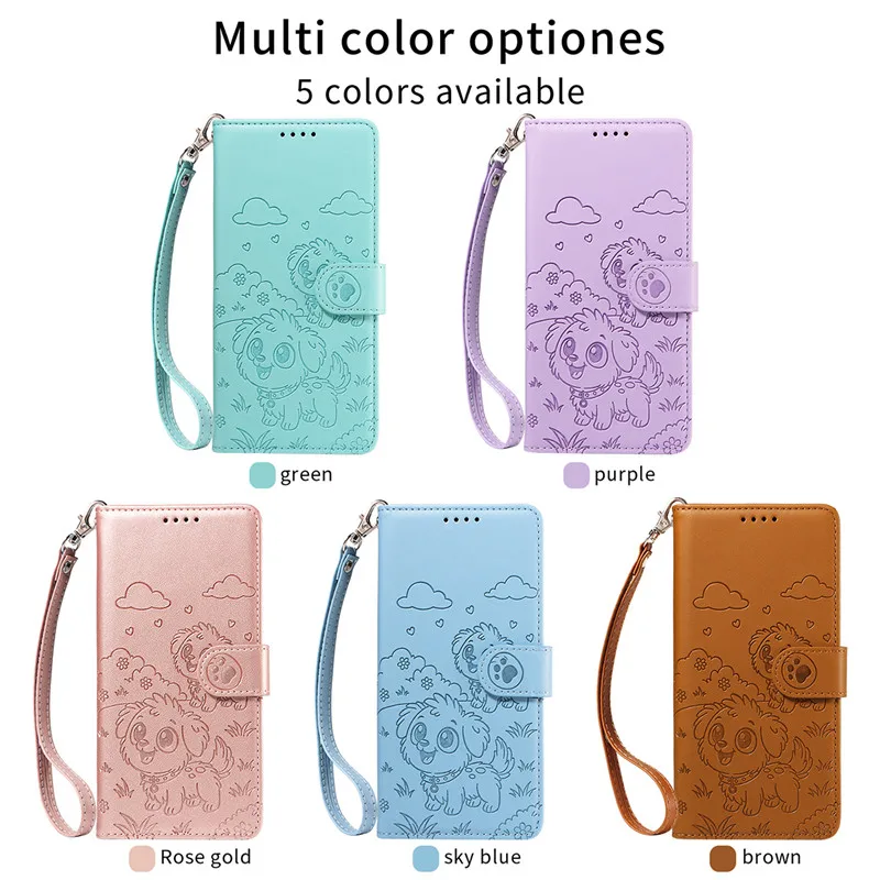 Luxury Cute Dog Anti-theft Wallet Flip Cover Case For OPPO F31 F29 F27 F25 F23 F19S K12X K13X Reno 5Z 6Z 5 6 Lite 5G Phone Cases #6