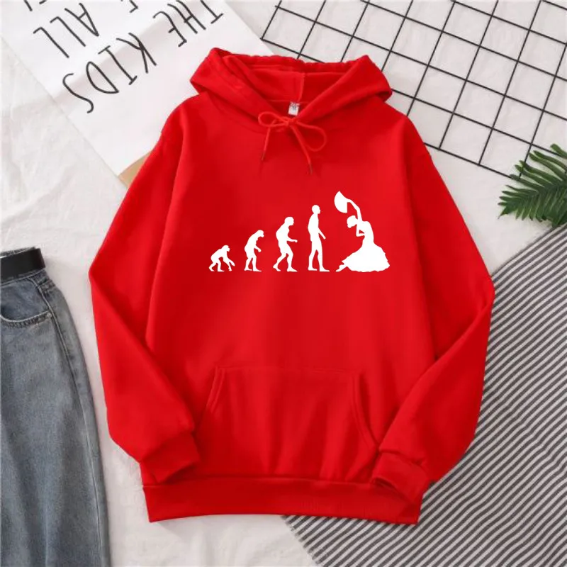 Flamenco Hoodie penari wanita, atasan cetakan Sweatshirt kasual Vintage musim dingin untuk murid perempuan