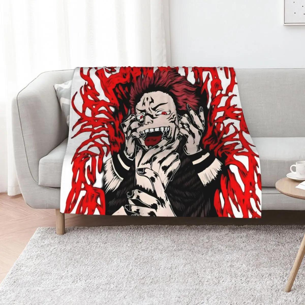 the last villain-%[? sukunas?]%-of sorcerer Throw Blanket Shaggy Bed Kid'S Giant Sofa wednesday Hair Blankets