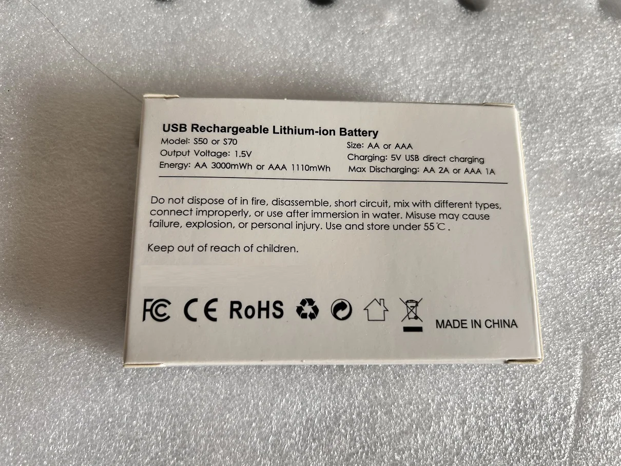 USB AAA rechargeable battery 1.5V 1100 mwh remote control mouse lithium-ion battery electric toy battery+ cable