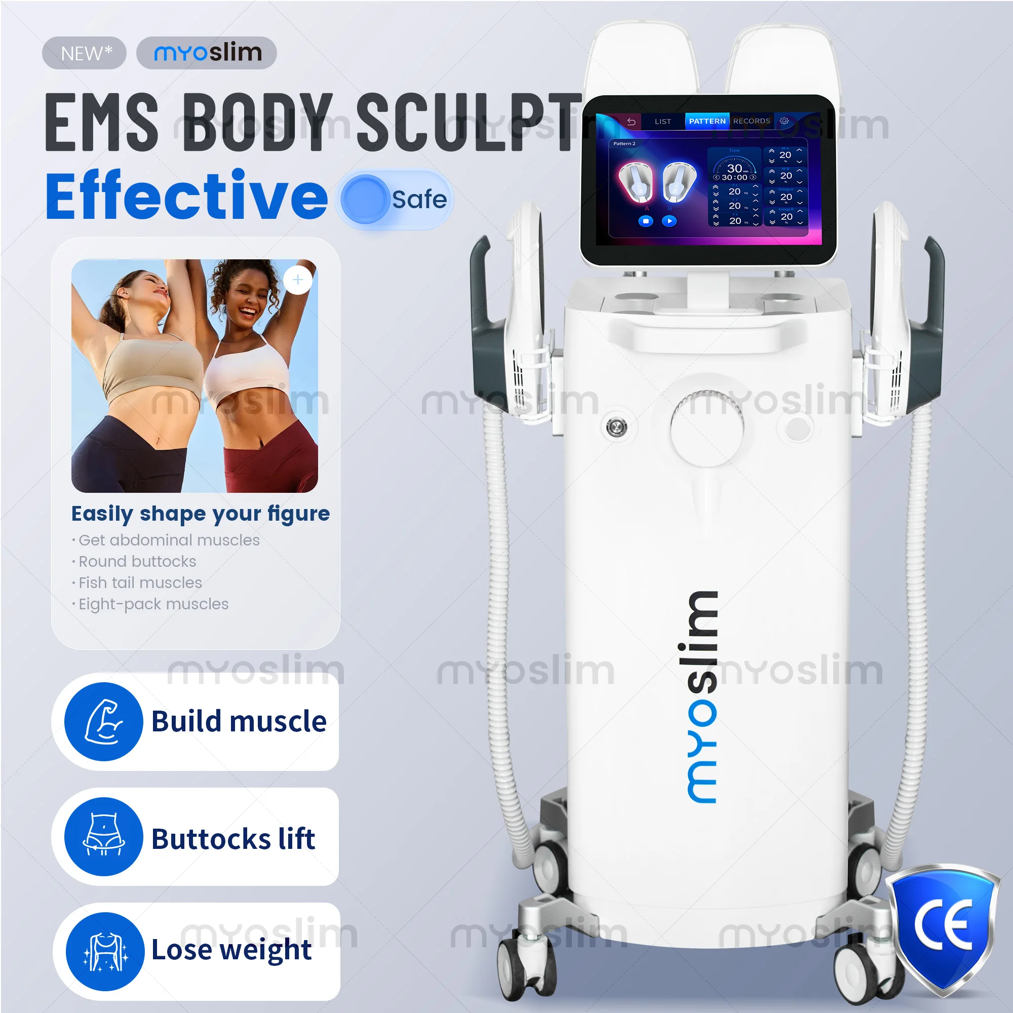 

2025 MYOSILM 6500W Machines EMS Body Slimming Sculpting Device Nova Electromagnetic Muscle Building Muscle Fat Burning Equipment