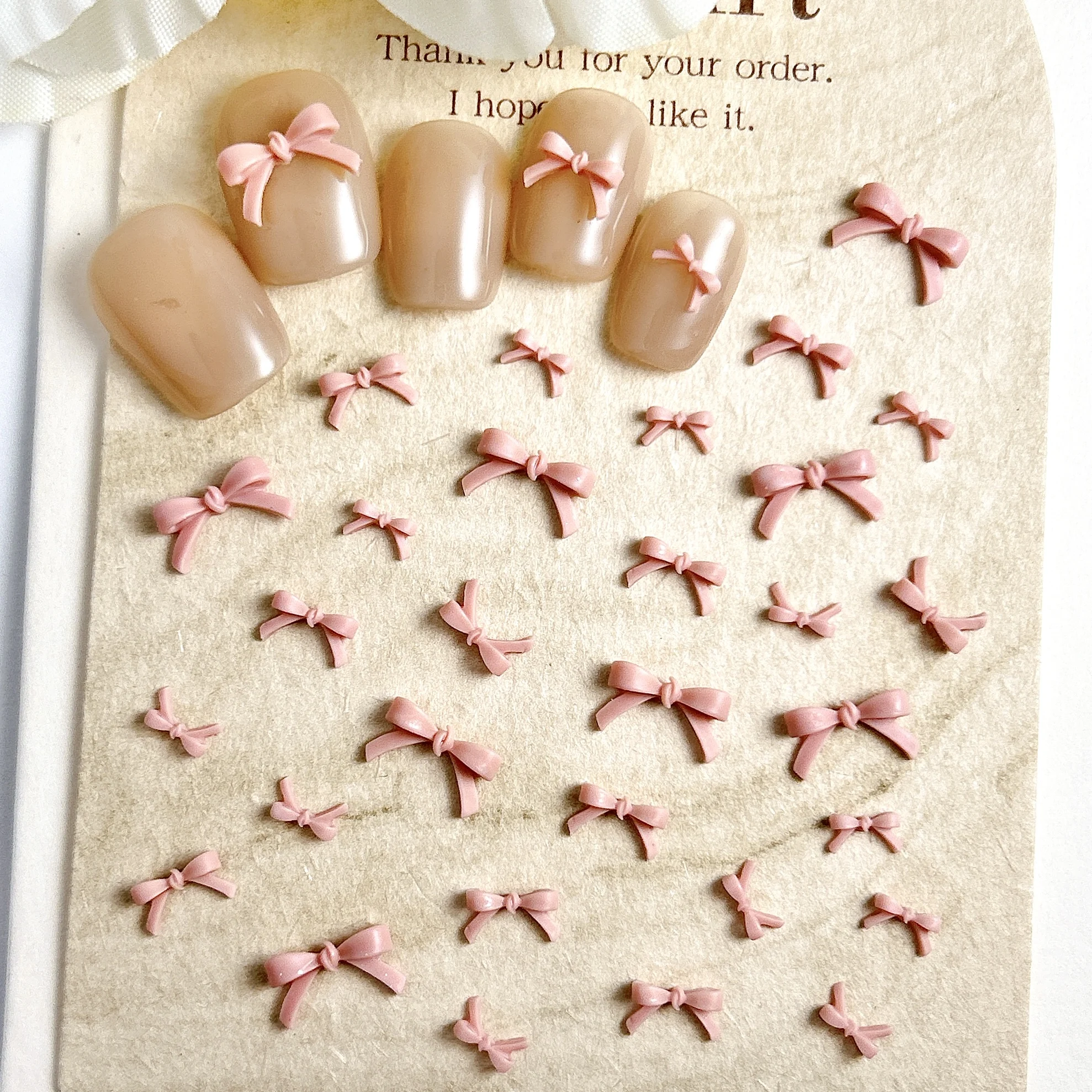 100 قطعة 3-Size القرفة اللون الحد الأدنى القوس مسمار الفن الديكور الحلو بلون القوس مسمار السحر لوازم DIY بها بنفسك الحرف اليدوية #4