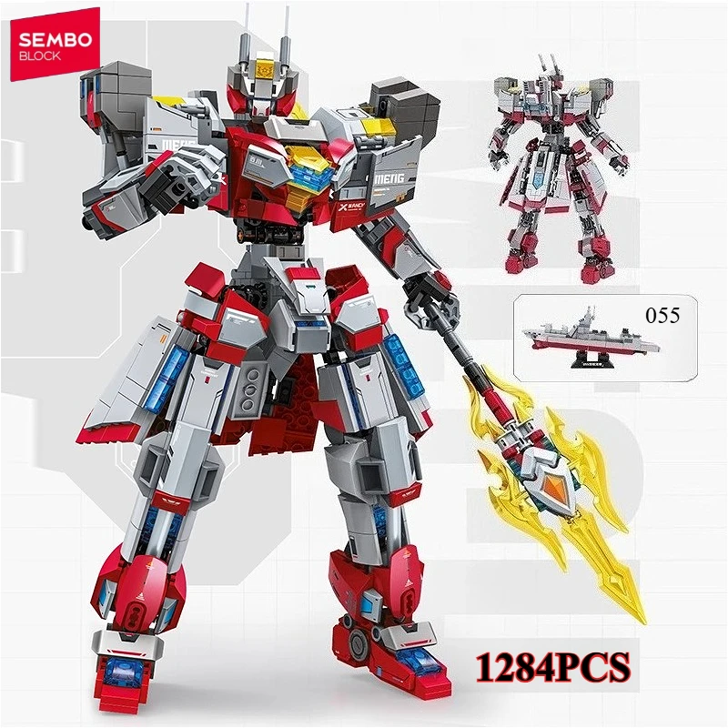 

SEMBO 055 Baichuan Spear Warship Military Mech Model Assembly Building Blocks Toys Mech Assembly Building Blocks Puzzle Toy Gift