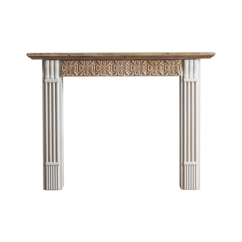 

American carved fireplace rack B & B retro old decoration display stand creative personality wedding photography decoration prop