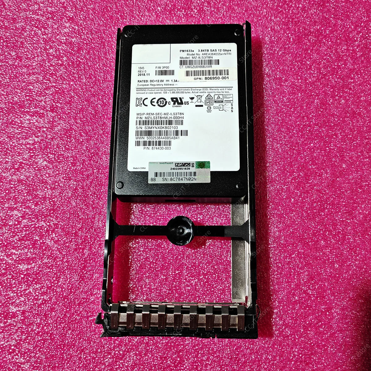 Q0F41A 879403-001 874430-003 806950-001 MZ-ILS3T8N AREA3840S5xnNTRI PM1633a 3.84TB SAS 12Gbps Enterprise Solid State Drive SSD