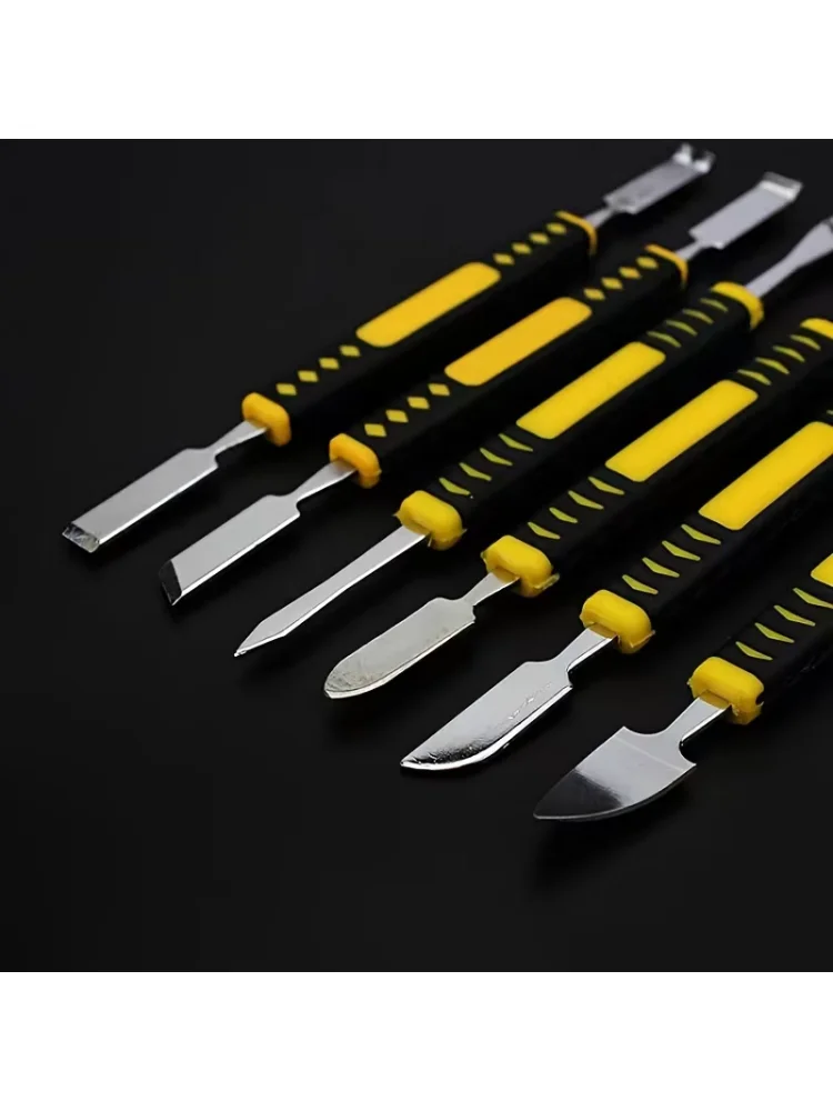 6pcs Electronic Repair Tool Set, Metal Dual-Head Pry Bars for Tablets, Laptops, Phones, Electronic Devices, No Electricity
