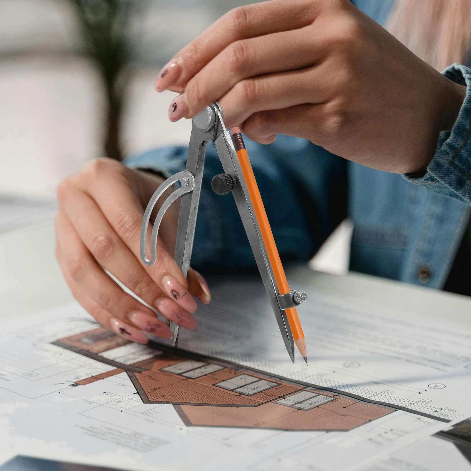 Medidor de marcação bússola ângulo e círculo fabricante divisor ferramenta metal scriber lápis primavera