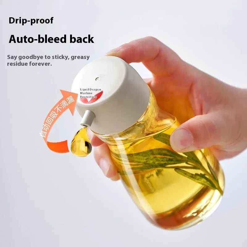 Japanese Style Glass Oil Pot Desktop Seasoning Bottle Kitchen Household Glass Soy Sauce Seasoning Can Oil Pot