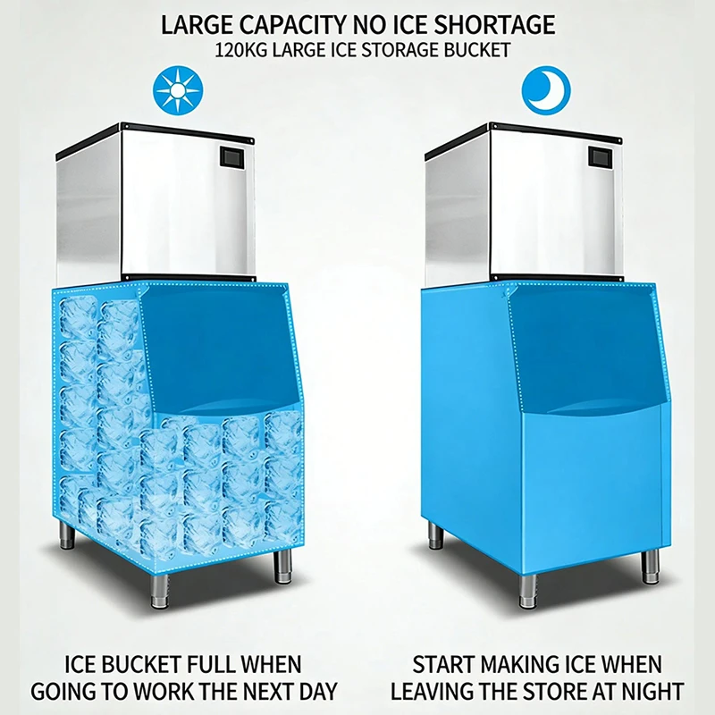 Factory Commercial Ice Maker Machine Industrial Ice Block Cube Making Machine Direct Cooling Ice Block Maker Machine