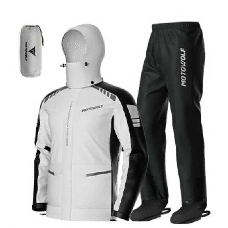 

MOTOWOLF мотоциклетный комплект дождевика, легкая дышащая водонепроницаемая куртка и брюки, уличный костюм для езды на велосипеде по бездорожью