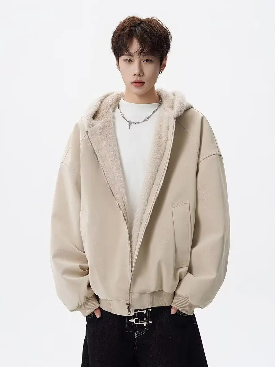 

Утепленная хлопковая куртка с капюшоном для мужчин и женщин, зимнее теплое пальто с меховым воротником, на молнии, с длинными рукавами, в стиле Cleanfit, повседневная одежда