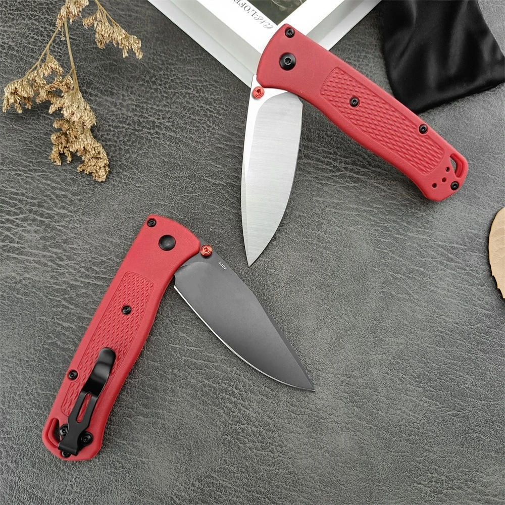 Hot Red Nylon Fiberglass Handle BM 535 Pocket Folding Knife 440C Blade Outdoor Hiking Camping Knives Hunting Survival EDC Tools - view 5