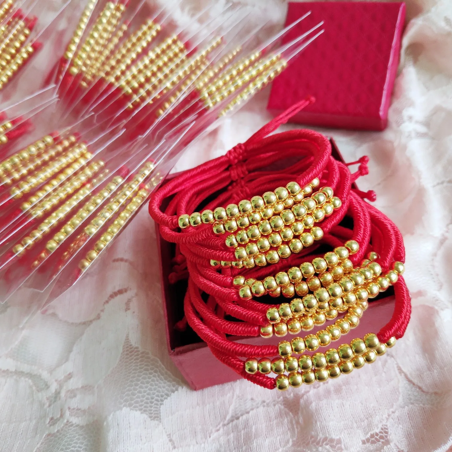 LABB Full Gold AU999 Gold Beads Transfer Round Light Beads Perfect Bracelet Fine Jewelry Handwoven Baby Gift B0028