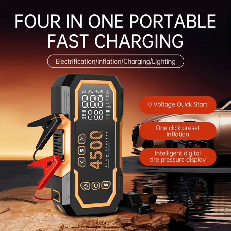 LANGWEI New Arrival Car Tools Portable Tire Inflator Emergency Power Bank 2000A Peak Current Jump Starter with Air Compressor