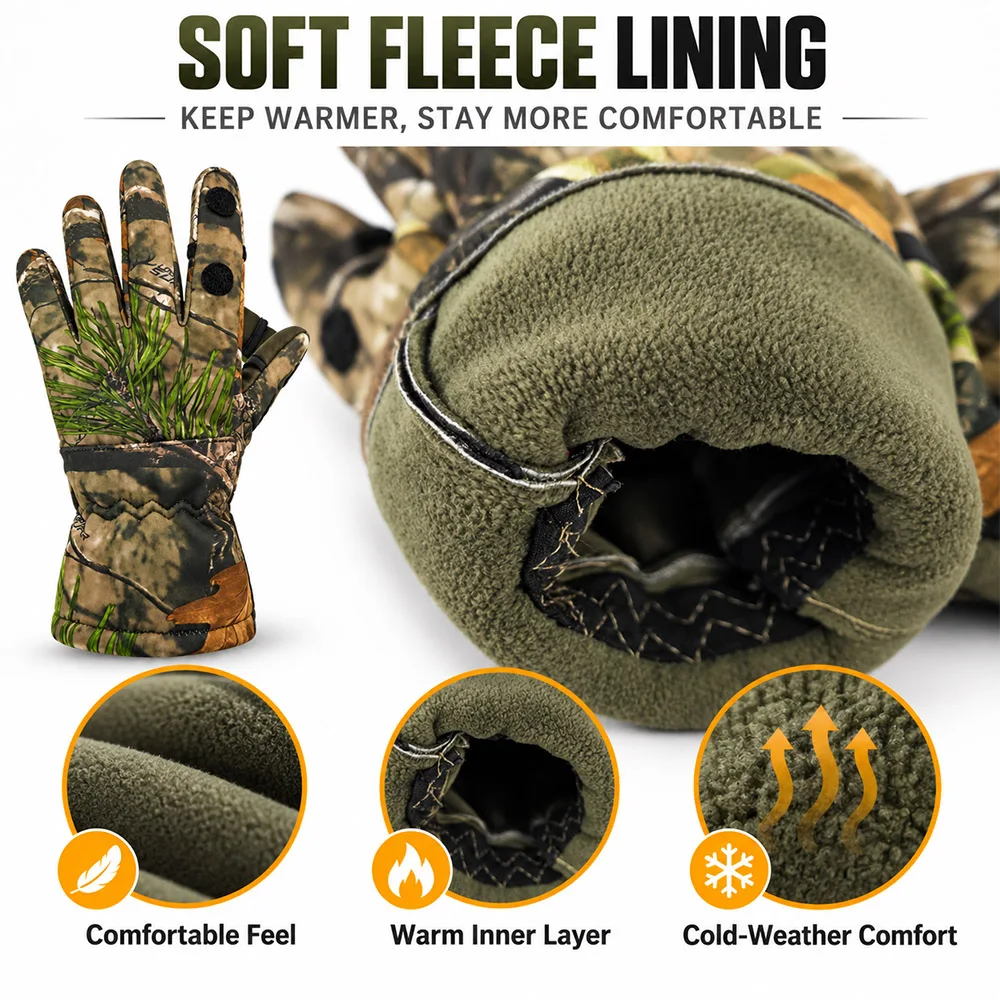Tactical Camo Full Finger Gloves Breathable Anti-Slip Palm Combat Gloves for Hunting Shooting Airsoft Outdoor Working Training view 4
