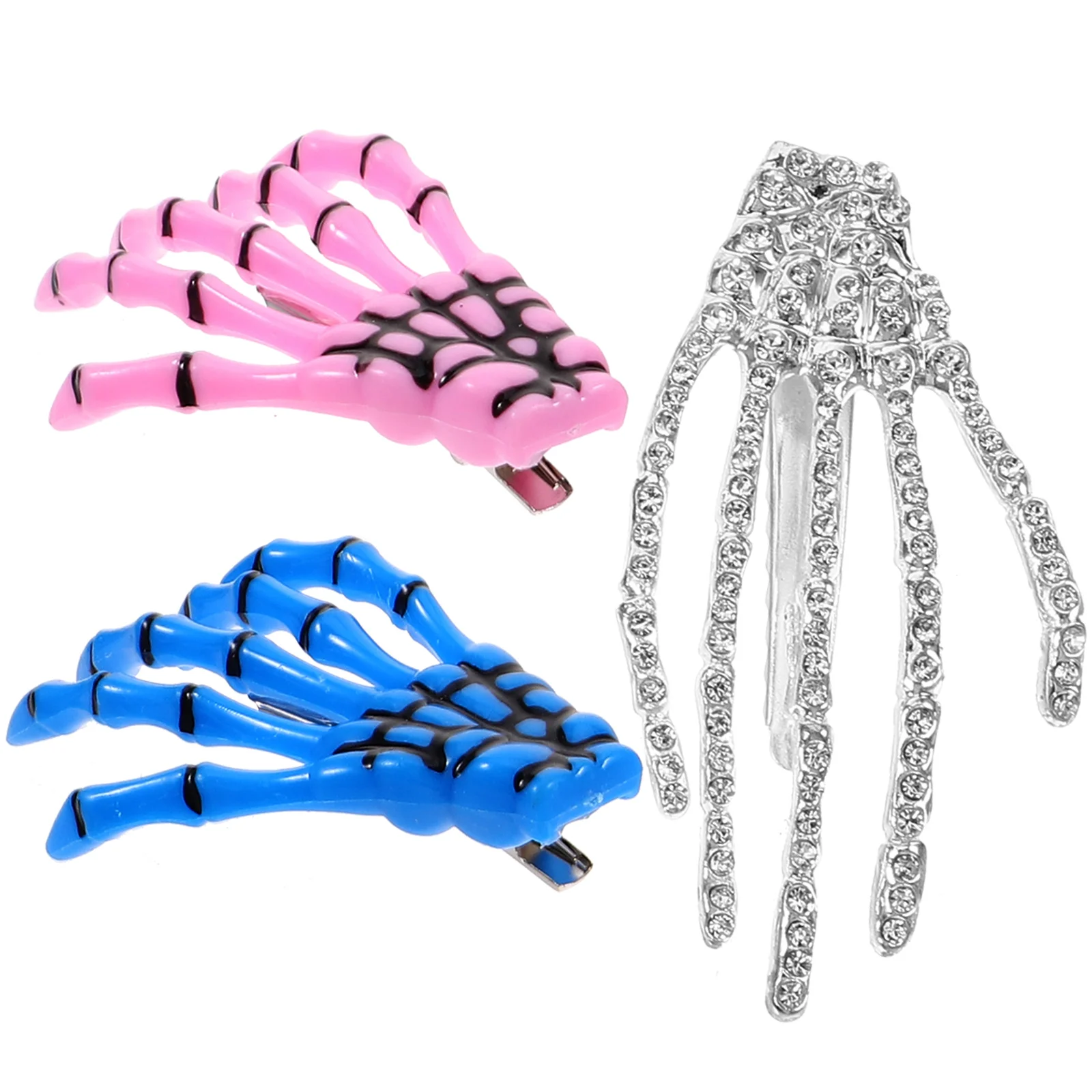 

3Pcs H Hair Clips Alloy Skull Claw Barrette Trendy Accessories For Thick Hair Women Girls Halloween Party Banquet Daily