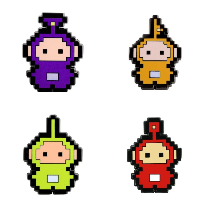 

Телепузики мультфильм милый пиксель стиль значок аниме булавка персонализированная креативная одежда рюкзак ювелирные аксессуары подарок