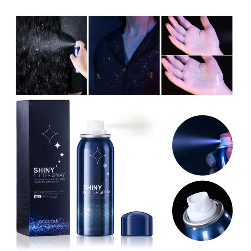 ibcccndc グリッタースプレー ナイトクラブ パーティー ボディ スターリースカイ グリッタースプレー ステージメイクアップスプレー グリッターパウダー