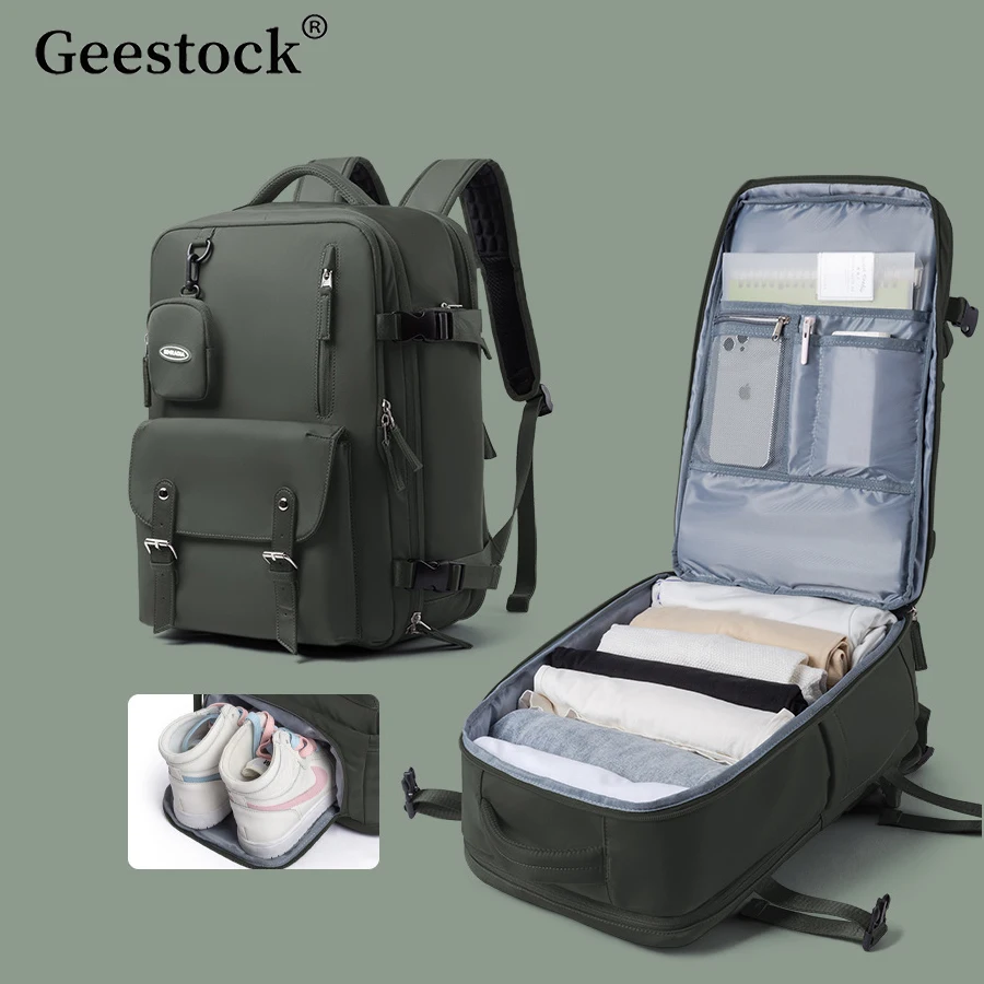 Geestock Women Carry On Backpack Travel Backpack Plane 40x30x20 Girls' School Backpack Youth Students Schoolbags Laptop Bag