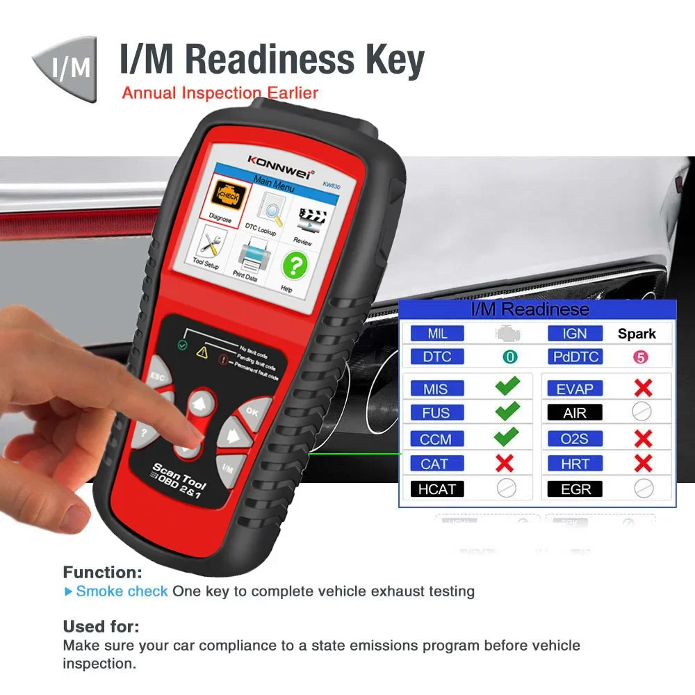 DurablKONNWEI KW830 OBD2 car diagnostic scanner scanner can detect battery battery AL519NT301