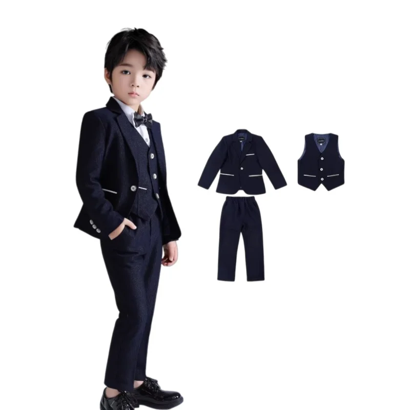Low-price clearance sale Boys Spring 3Pieces Jacket Vest Pants Photography Suit Kids Cos Wedding Party Dress Children Costume