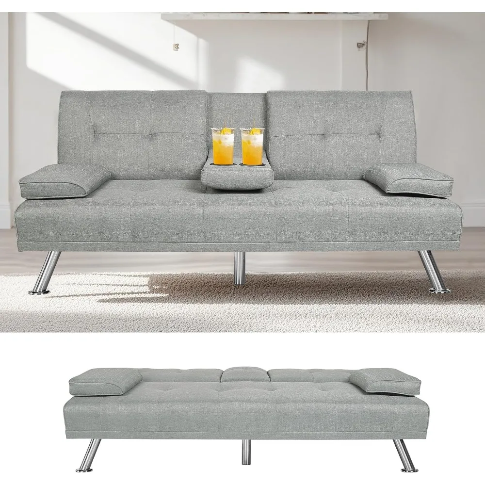 

66.3 Sofa Bed, Sofa in Living Room and Bedroom, Small Sofa with Adjustable Backrest