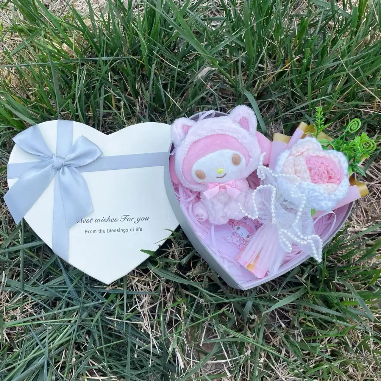 การ์ตูน My Melody Kuromi Cinnamoroll KT ตุ๊กตาแมวตุ๊กตาหัวใจของขวัญกล่องวาเลนไทน์คริสต์มาสวันเกิดของขวัญสําเร็จการศึกษา