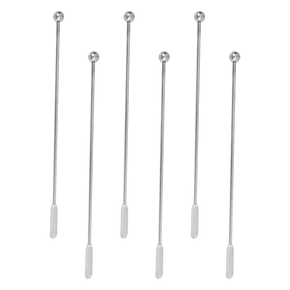 6pcs Stainless Steel Stirring Rods Durable Reusable Coffee Sticks Beverage Honeycomb Swizzle Cocktail Portable Metal Barsticks