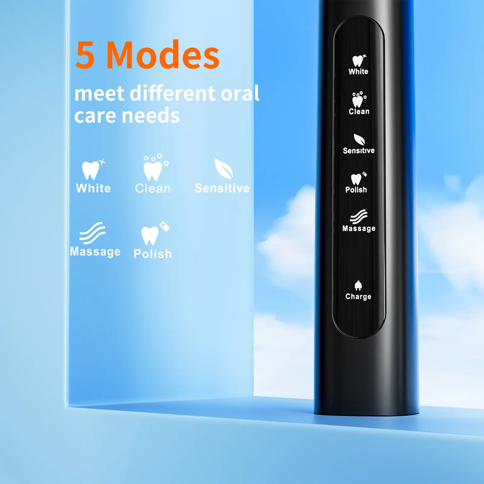 5 modes Cheap BSCI Approved BSCI Seago Rechargeable Sonic Electric Toothbrush For Adult IPX 7 Waterproof Powerful 40000 VPM