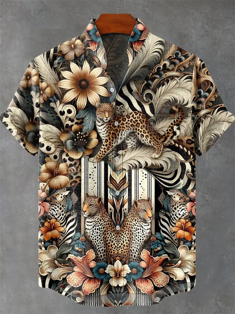 

Новая мужская рубашка с 3D-принтом в виде рыб и животных, в стиле ретро, повседневная, с коротким рукавом, модная льняная одежда.