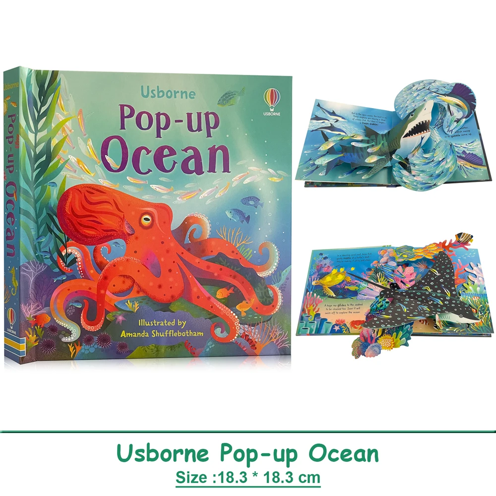 

Usborne Pop Up Ocean 3D Flap английская книжка с картинками для детей, обучающие книги для родителей и детей, книги для чтения перед сном
